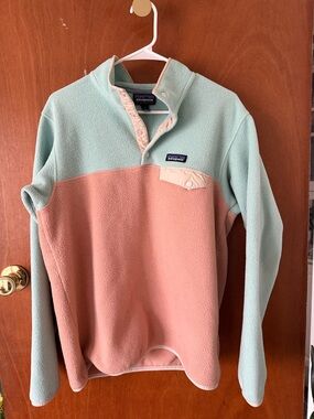 Patagonia Mint & Blush Two-Tone Fleece Pullover